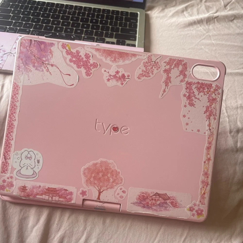 Pink Tablet Case with Keyboard